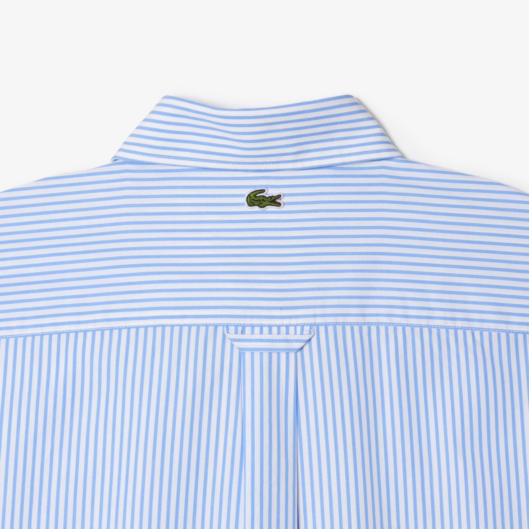 Chemise rayée avec marquage contrasté Manches Longues - Bleu - Lacoste - Unisex