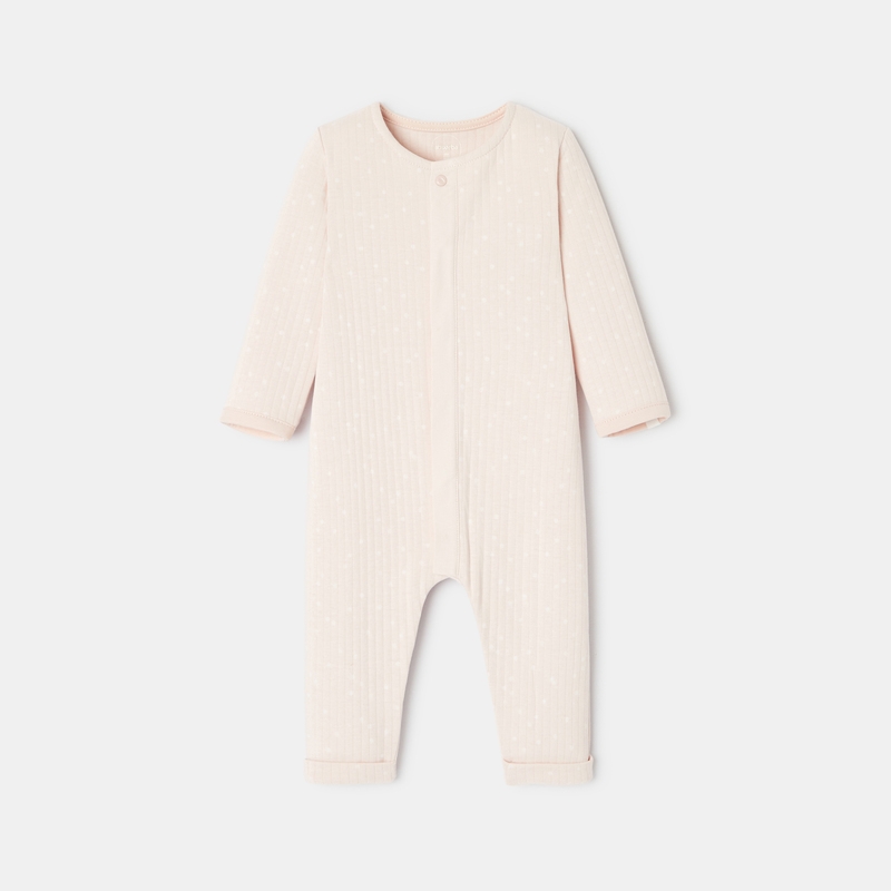 Combinaison en molleton imprimé rose naissance Absorba