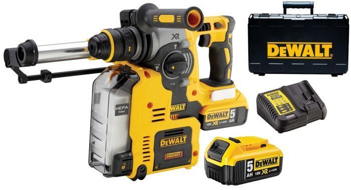 DeWALT DCH275P2 18V Li-ion accu SDS-plus combihamer incl. afzuigsysteem set (2x5.0Ah accu) in koffer