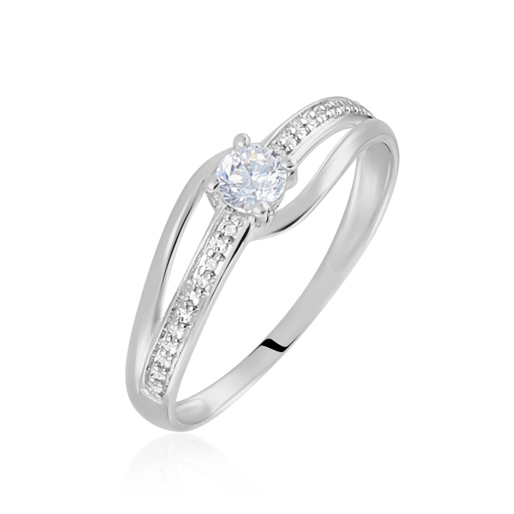 Bague Armelle Or Blanc Oxyde De Zirconium