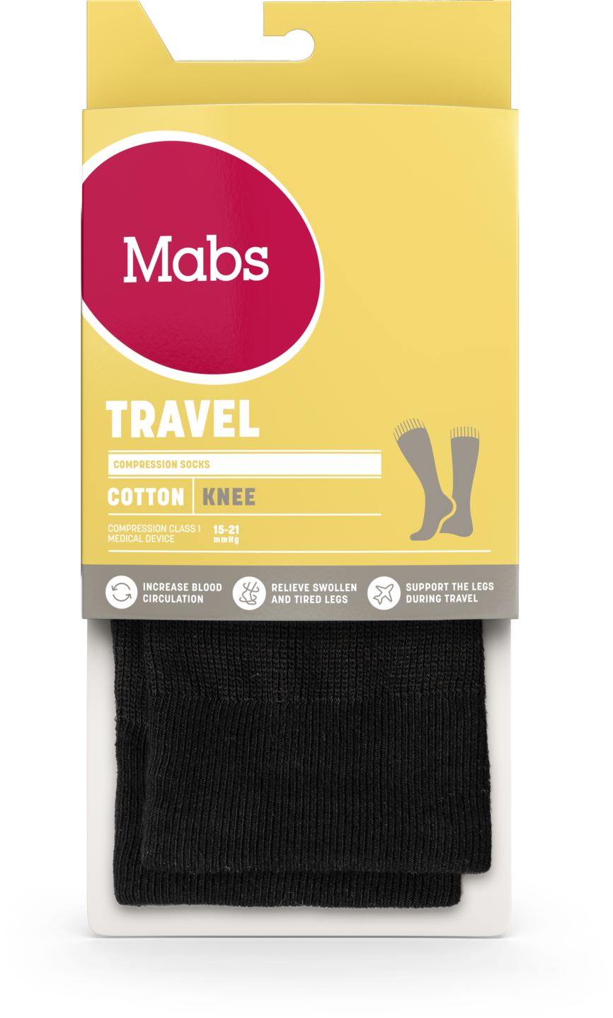 Mabs Travel kompresjonsstrømpe kne sort M 1 par