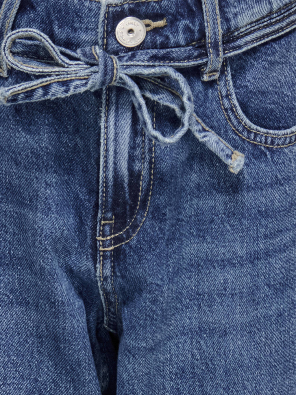 KIDS ONLY GIRL high waist straight leg jeans medium blue denim