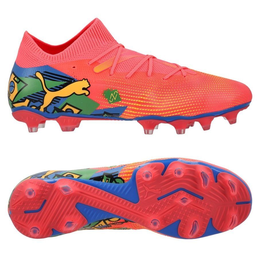PUMA Future 7 Match FG/AG NJR Copa - Crépuscule/Noir/Sun Stream/PUMA Green/Bleu ÉDITION LIMITÉE