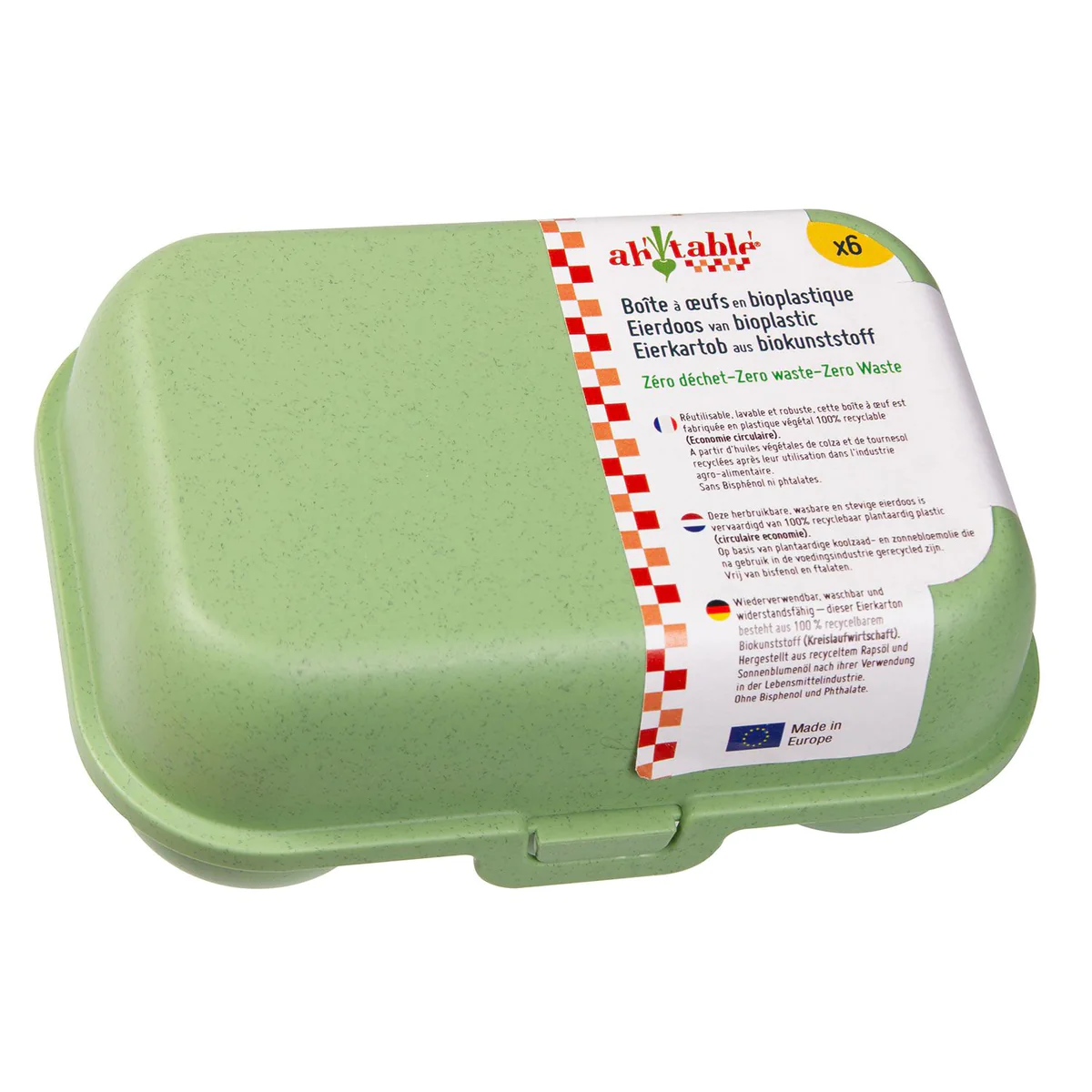Boîte 6 oeufs bioplastique vert Ecodis