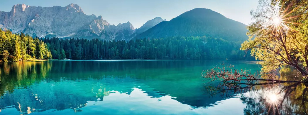 Glasbild 30 x 80 cm Fusine Lake