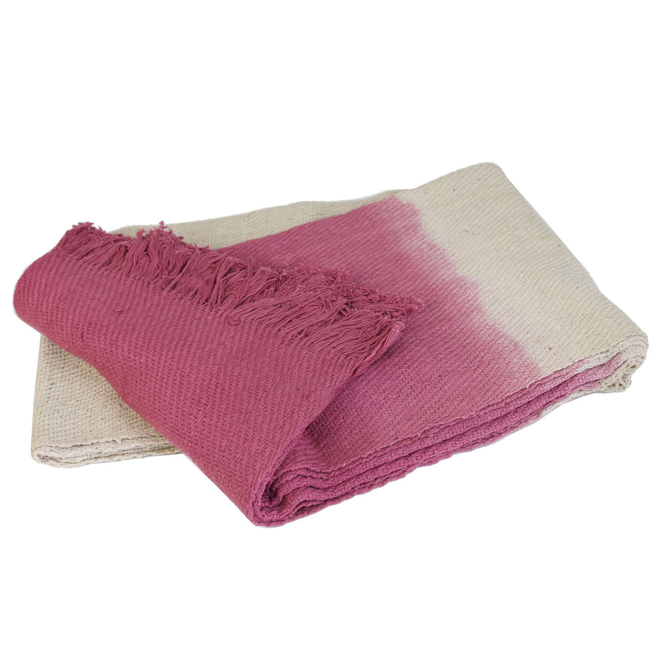 En Fil d'Indienne Plaid Kadhi - Ombre cerise - 130x200 cm