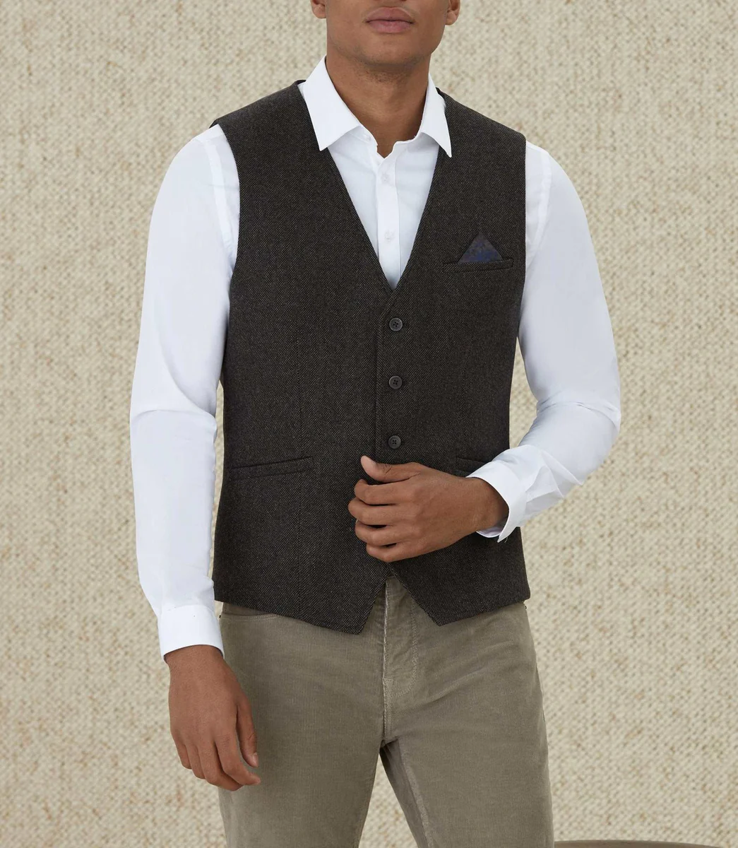 Gilet en tweed chocolat 