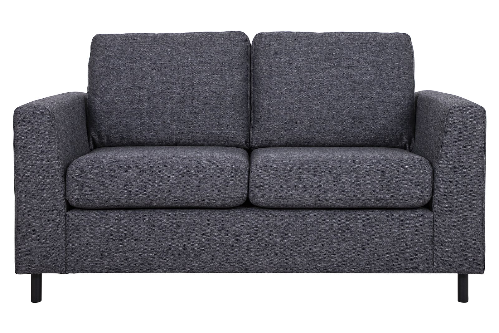 Oslo 2-seter sofa I tekstil Hygge 97 Antrasitt med sorte ben.