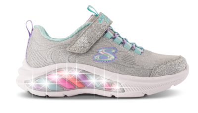 Skechers S-Lights Rainbow Cruisers Glitzy Glow Sneaker Sølv 303726L