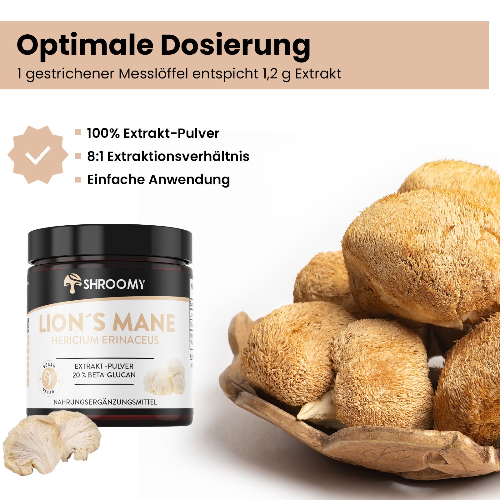 SHROOMY Lions Mane Extrakt Pulver