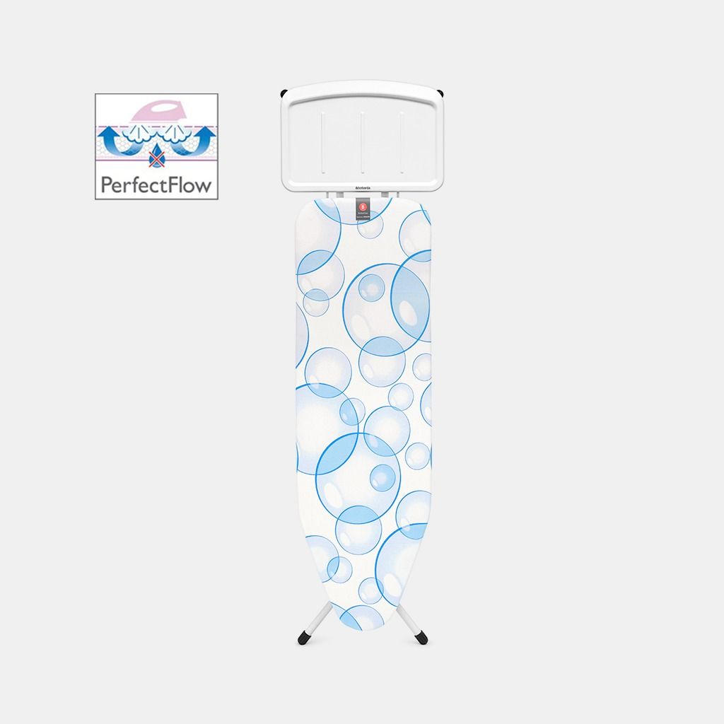 Strijkplank B, 124x38 cm, solide stoomunithouder, PerfectFlow - Bubble