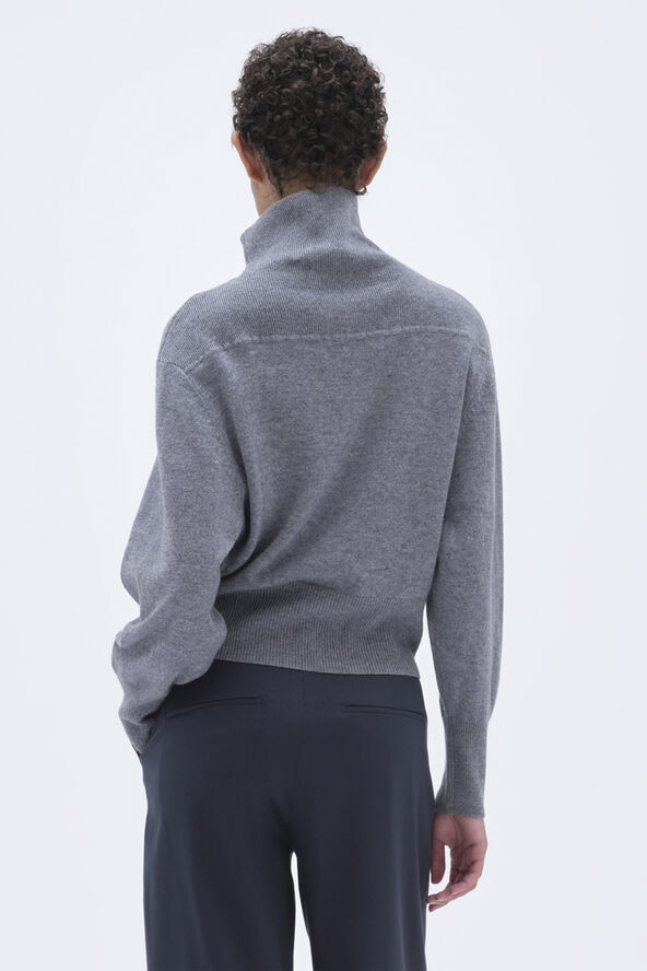 REMAIN High Neck Sweater Grey melange