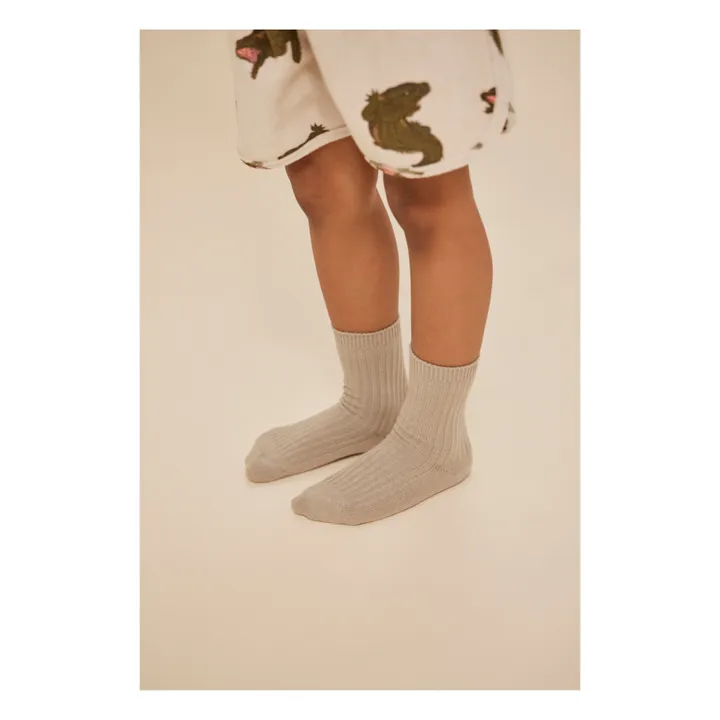 Konges Sløjd Lot 3 Chaussettes Côtelées Coton Bio | Vert kaki
