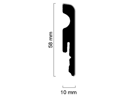 plint ultra wit glanzend 10x58x2400 mm