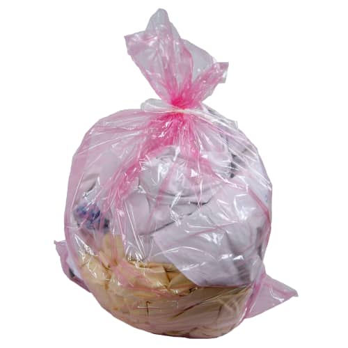 Sac plastique soluble en eau chaude 660 x 840 mm rouge 26µm