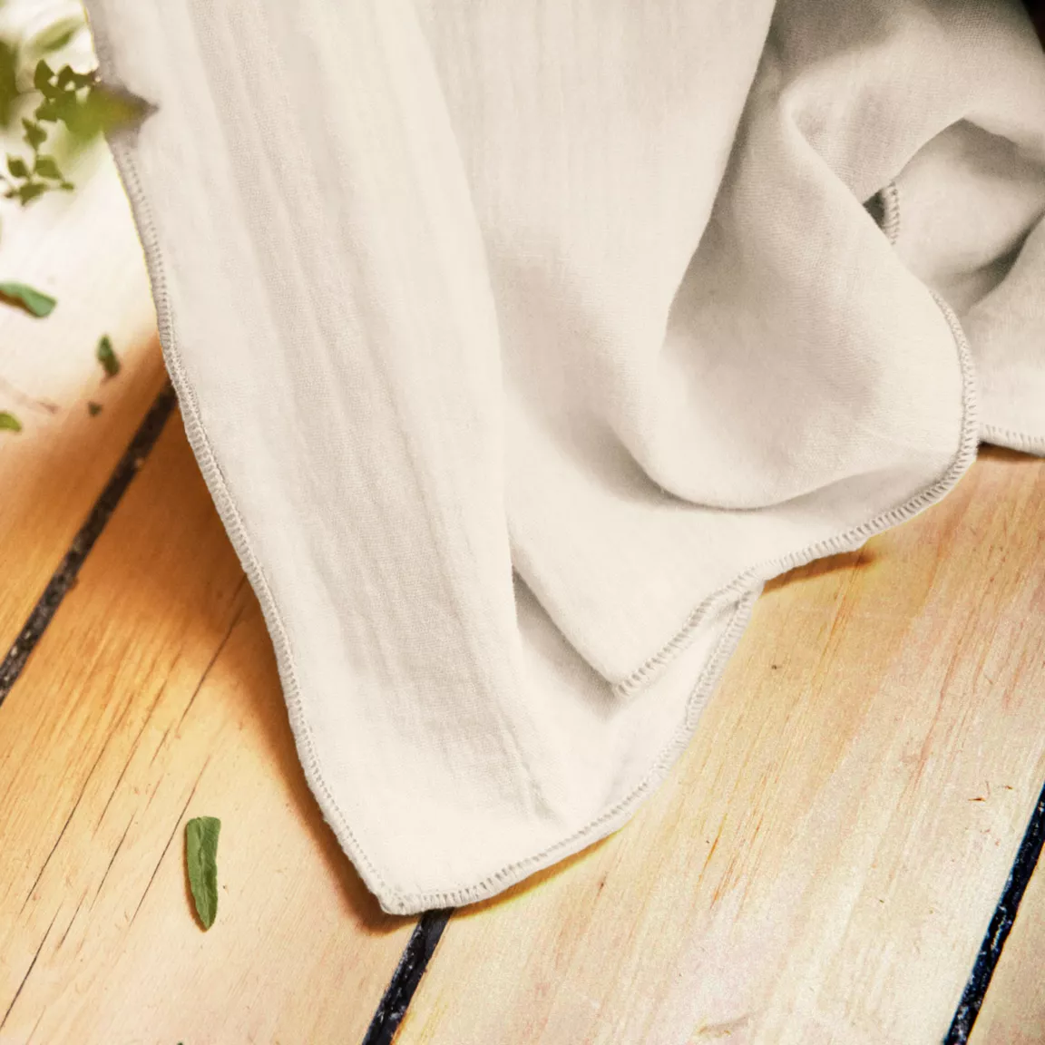 Rideau gaze de coton ajustable (280 x max 300 cm) Gaïa Beige pampa