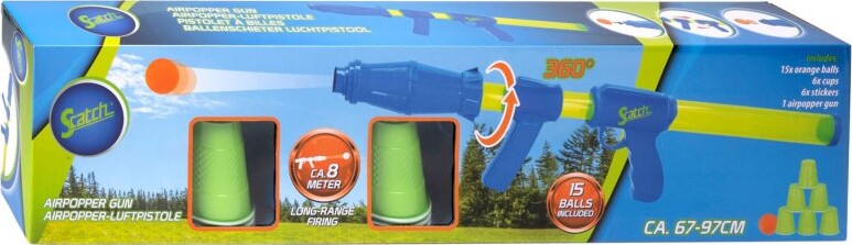 Legetøjs Gevær Med Bolde Og Kopper - Airpopper - Scatch
