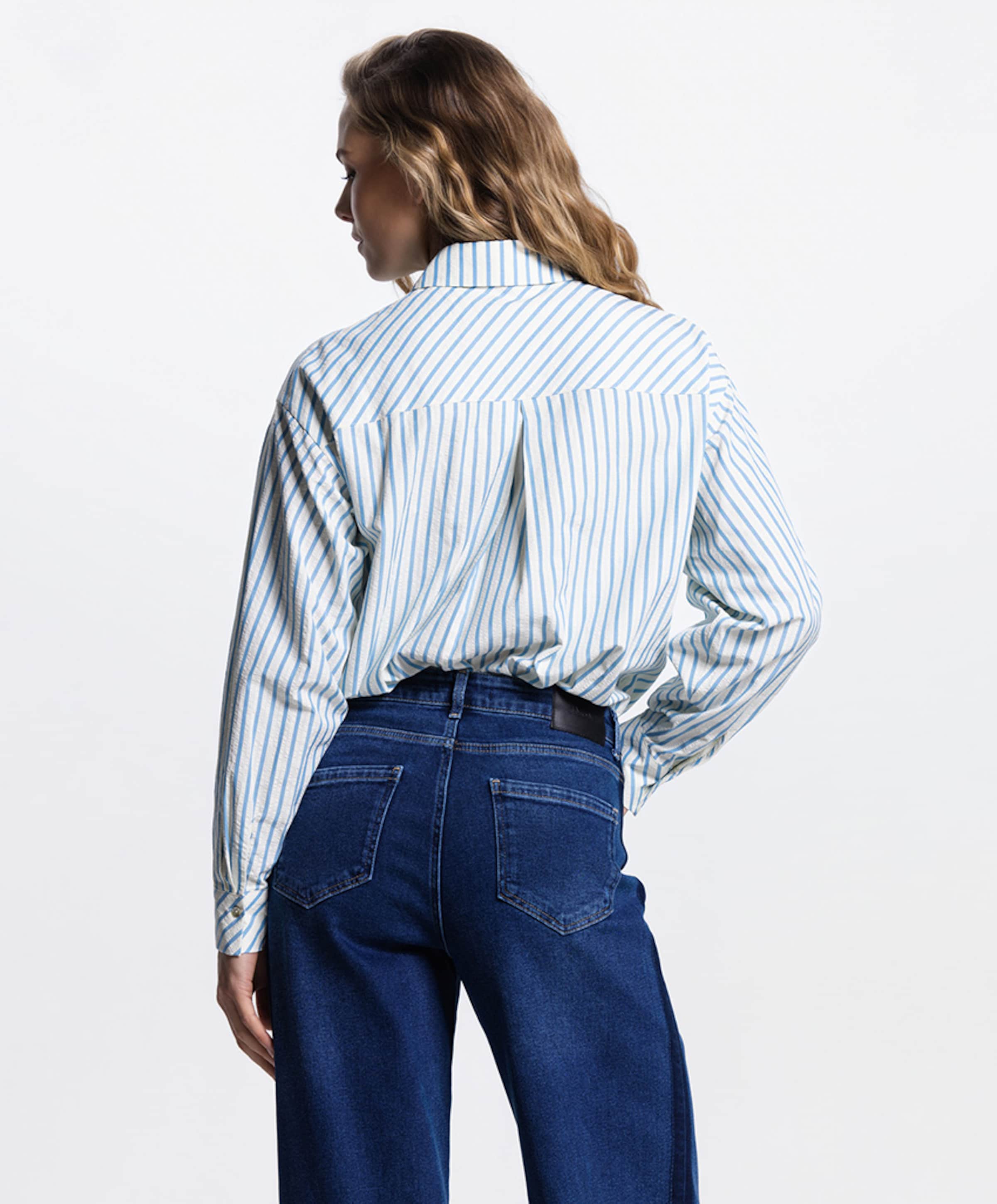 JANSEN Amsterdam Dames blouse blauw