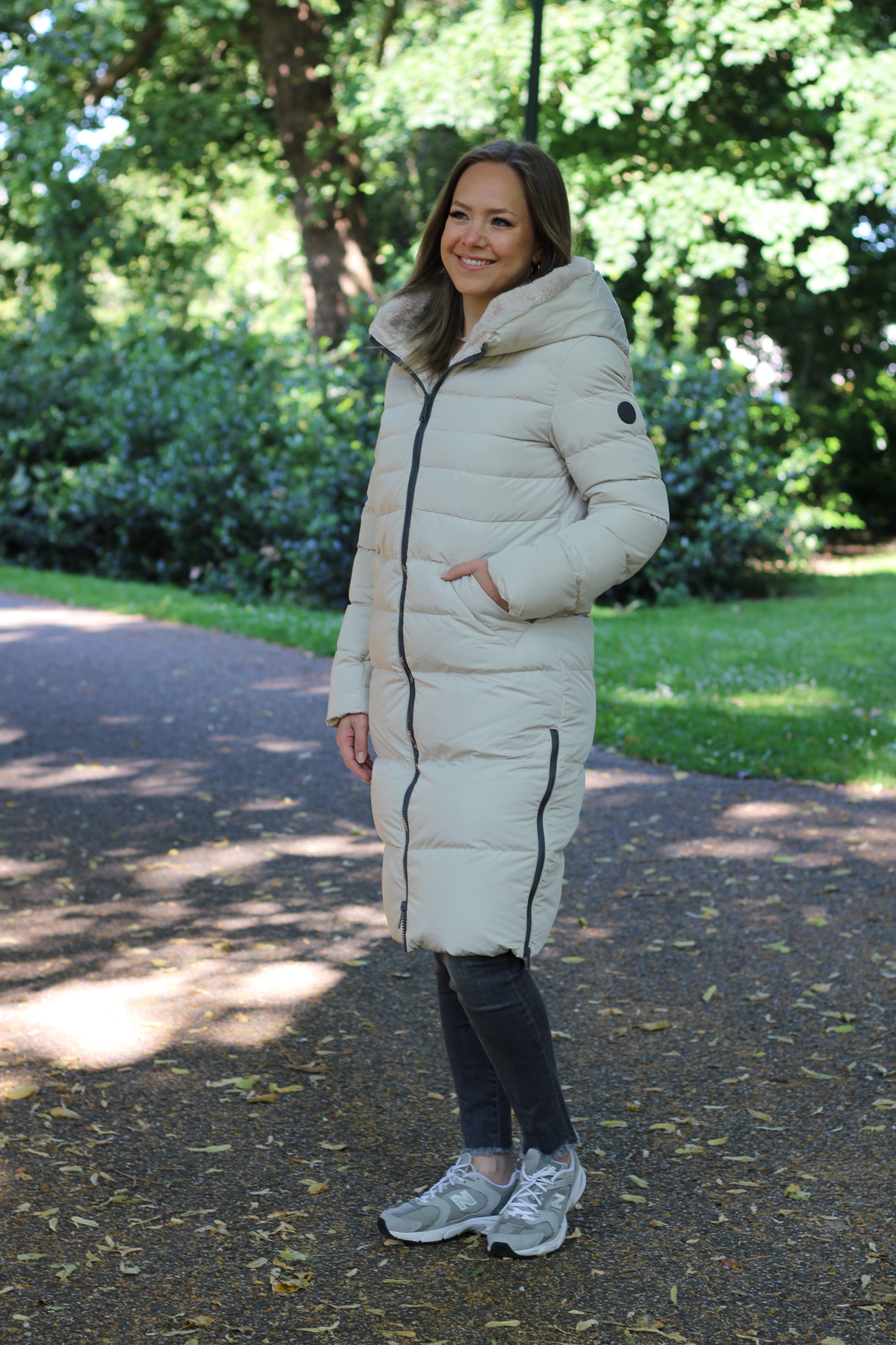 Rino & Pelle - Keila Fur Long Padded Hooded Coat - Stone