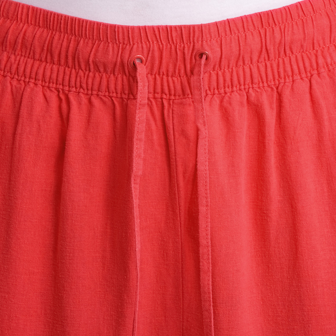 Gina Benotti Damen Leinen-Hose mit Elastikbund rot