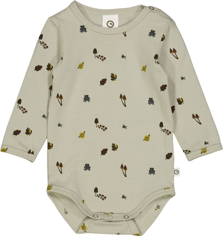 Müsli by Green Cotton Forest l/s body Soft green/ mustard/ bark