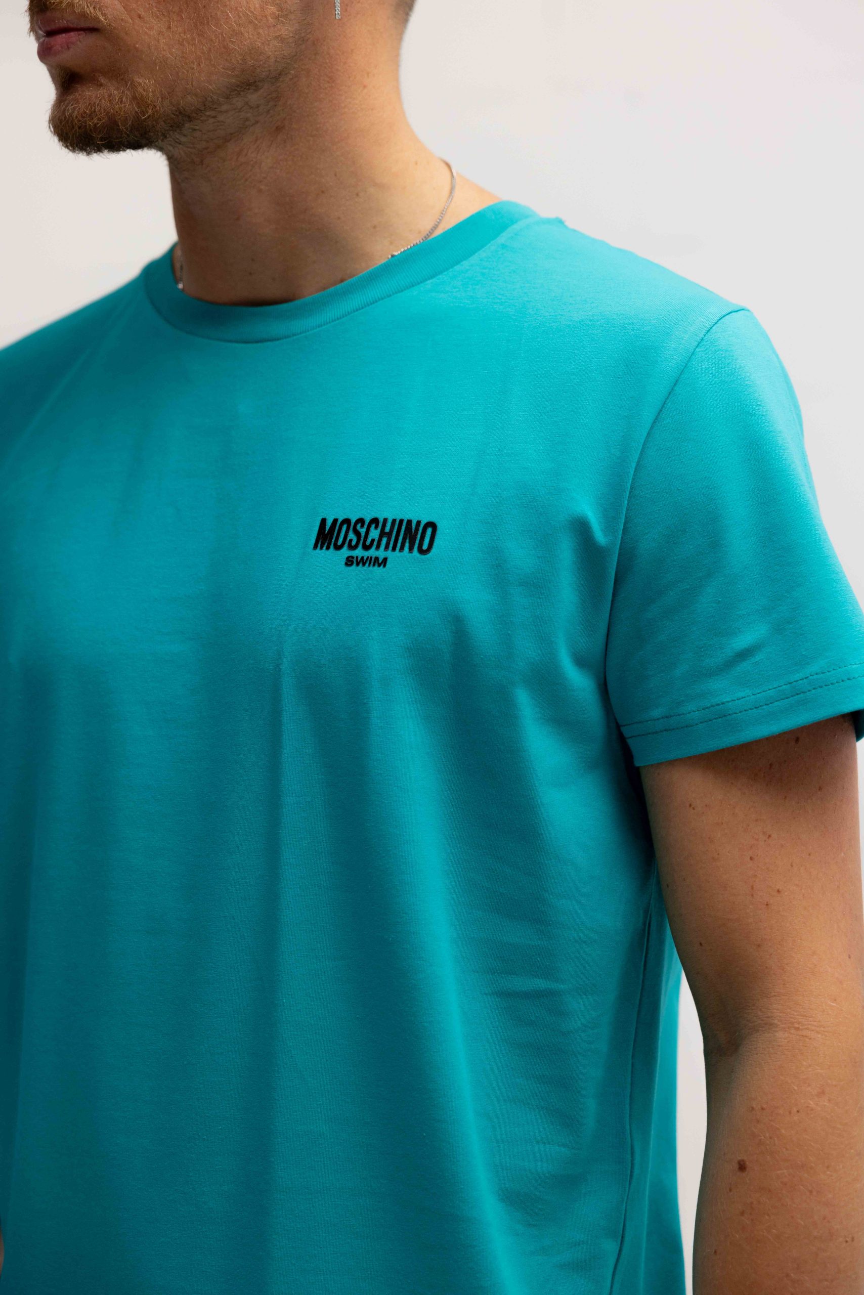 Moschino Swim T-Shirt Heren Turquoise