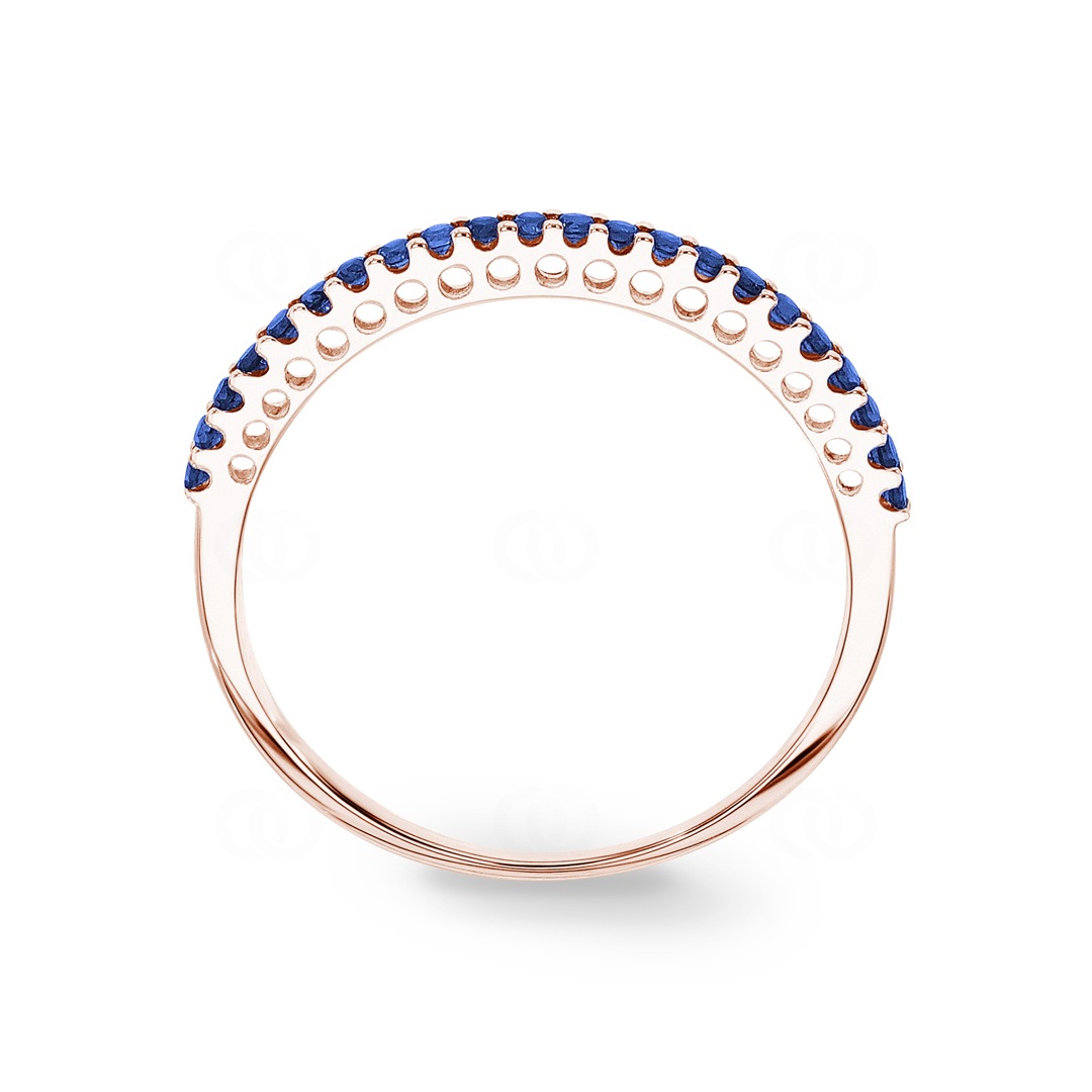 Mémoire-Ring 750/18 K Roségold mit Saphiren