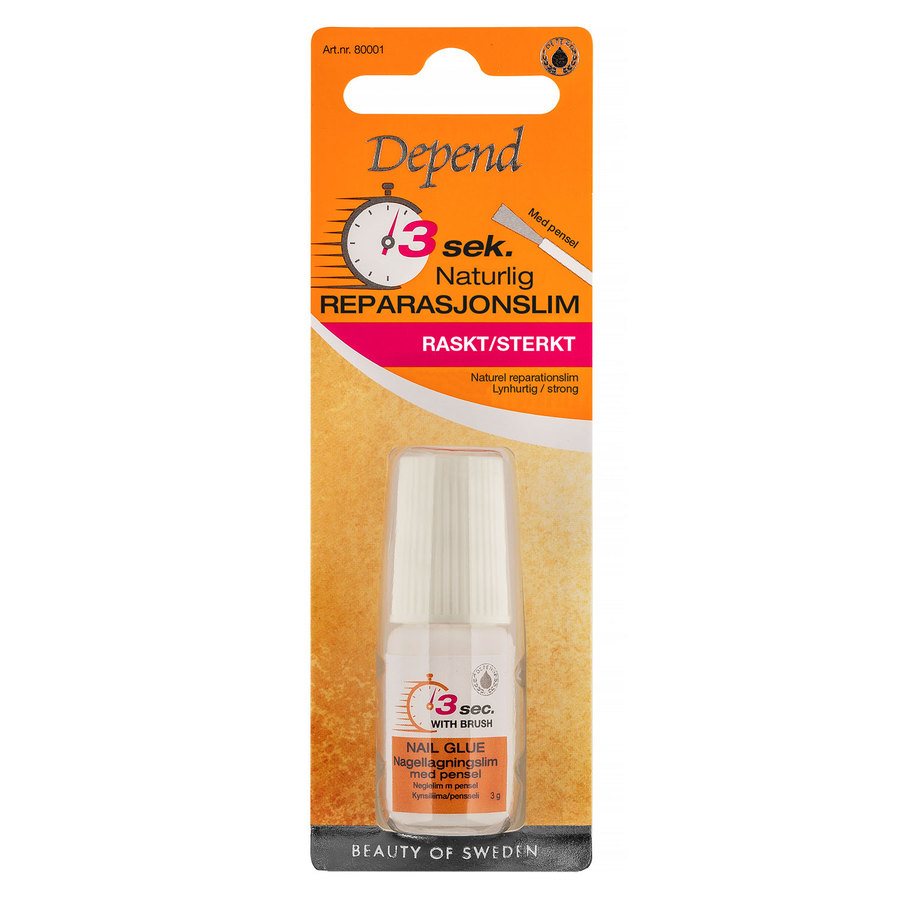 Depend Nail Glue 3 Sec. Naturel Reperation With Brush 3g