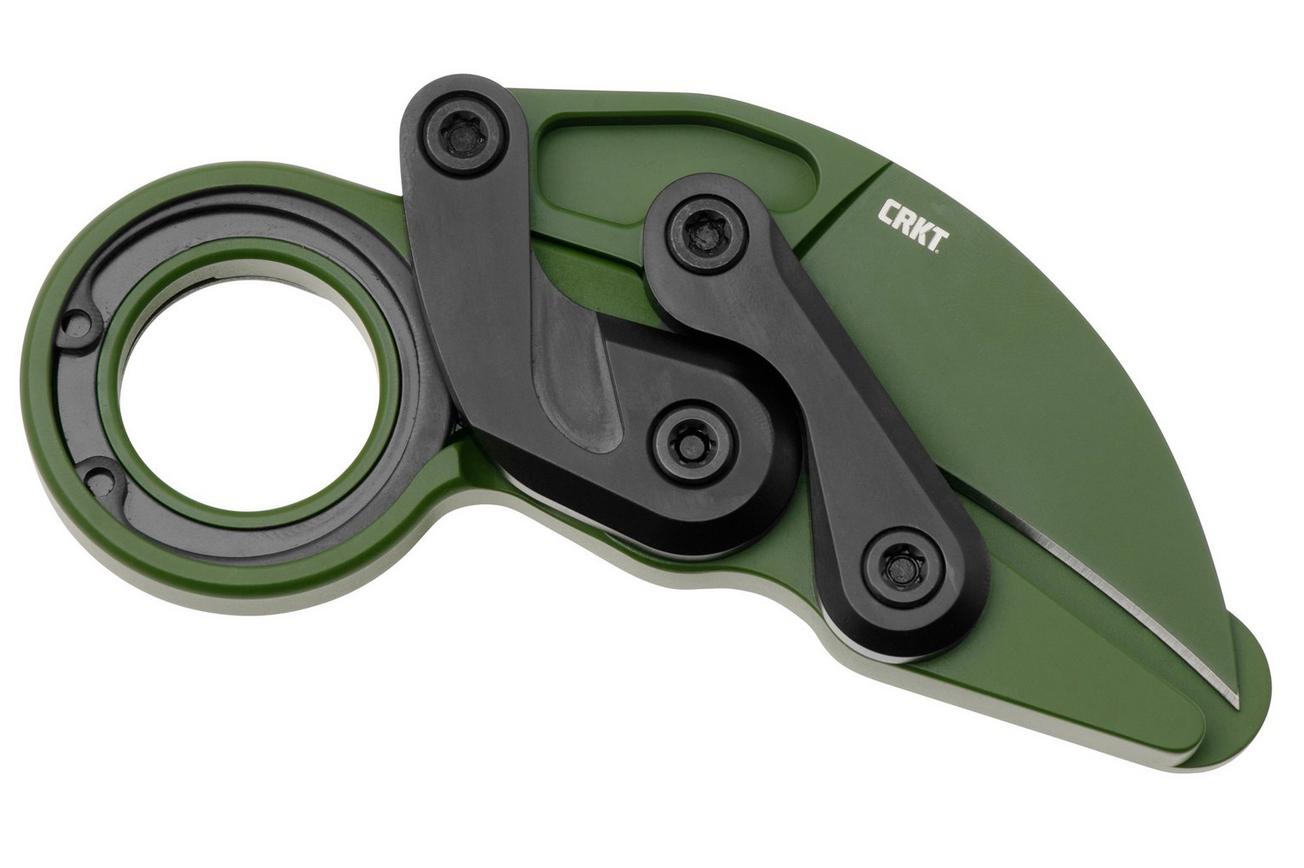 CRKT Provoke 4040BG Bright Green Cerakote D2, Multicam Bright Green Aluminum, Kinematic Karambit zakmes, Joe Caswell design