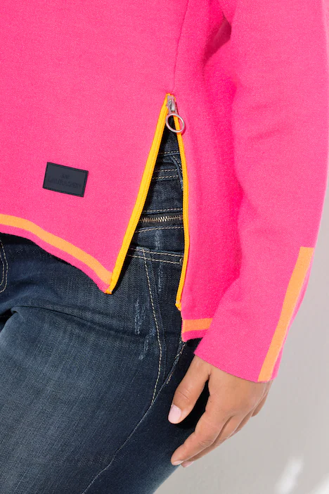 Strick-Hoodie, Doubleface, Kapuze, Langarm, hibiskuspink