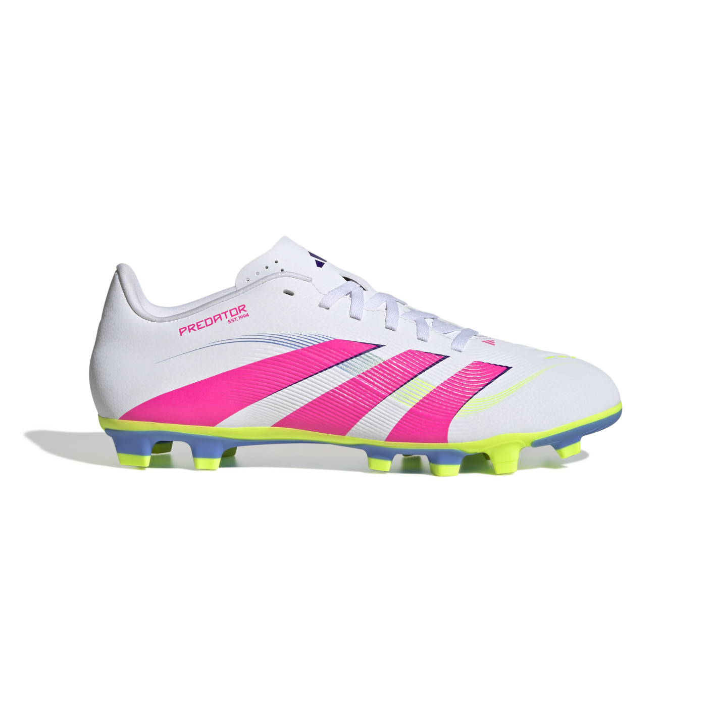 Adidas Predator Club Gras / Kunstgras Voetbalschoenen (MG) Wit Roze Neongeel