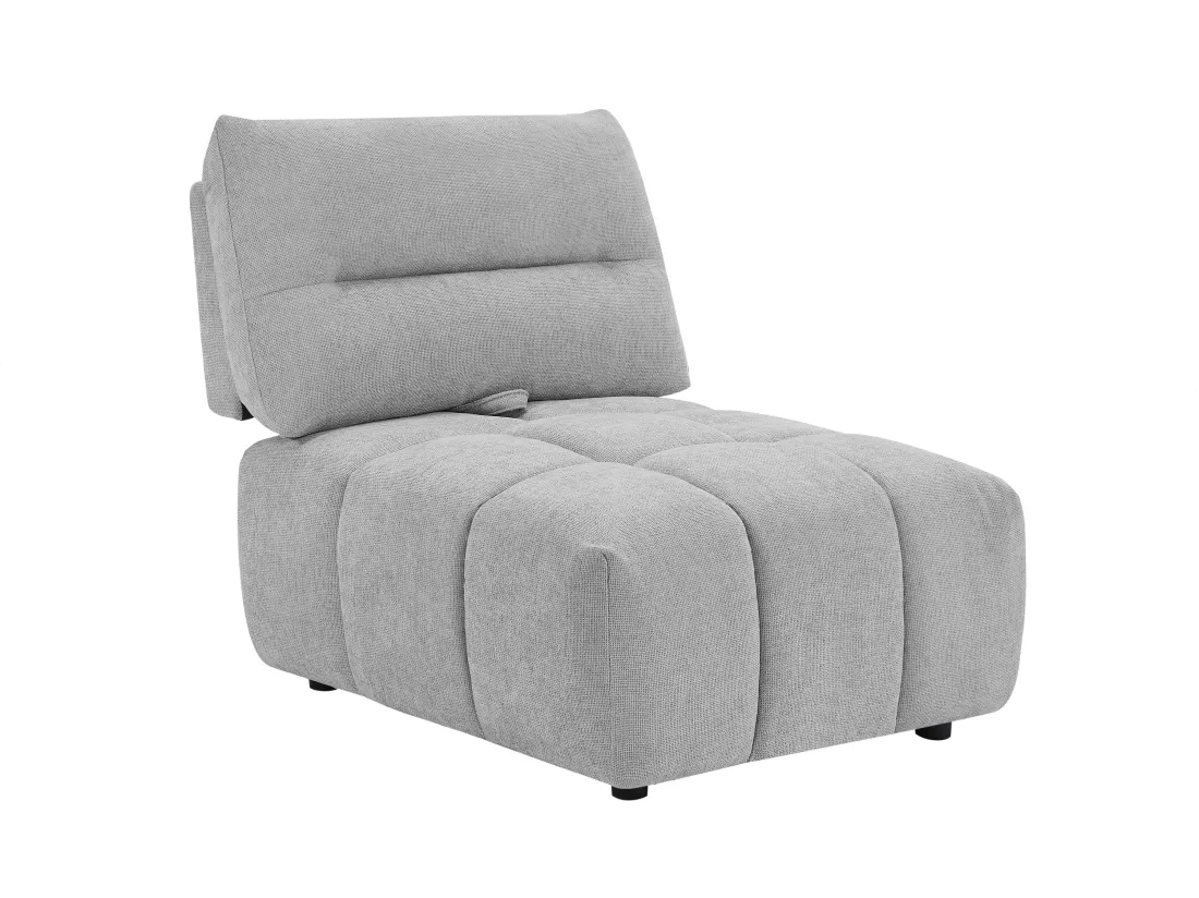 Fauteuil dossier avance-recule en tissu texturé gris clair APOLIU