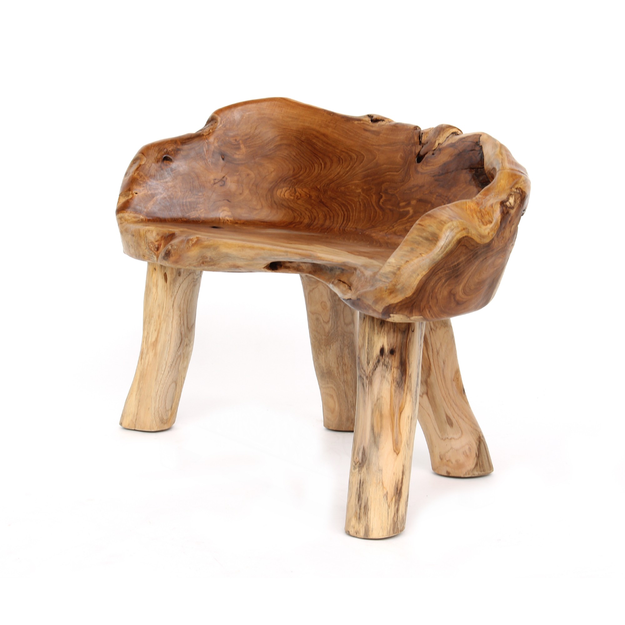 Wurzelholz-Bank, Teak natur, B 120 cm, H 85 cm, L 60 cm von fischer's lagerhaus