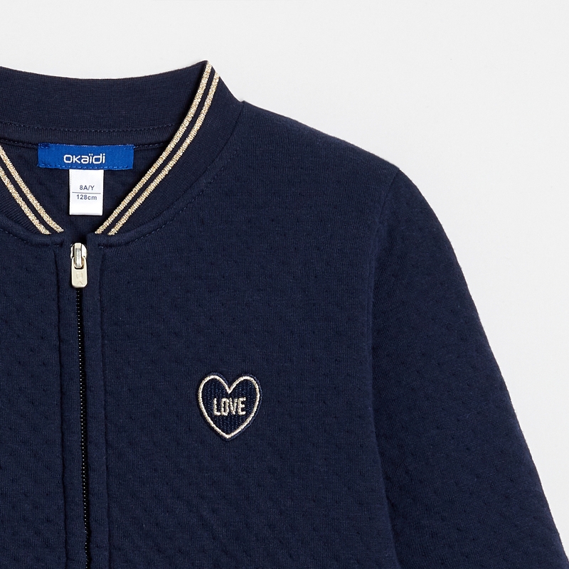 Sweat-shirt teddy molletonné bleu fille