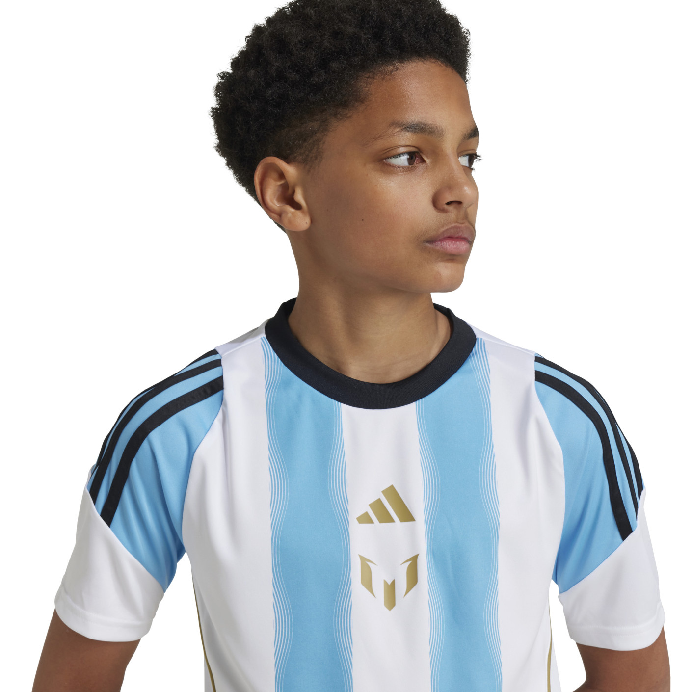 Adidas Messi Trainingsshirt Kids Lichtblauw Wit Zwart Goud