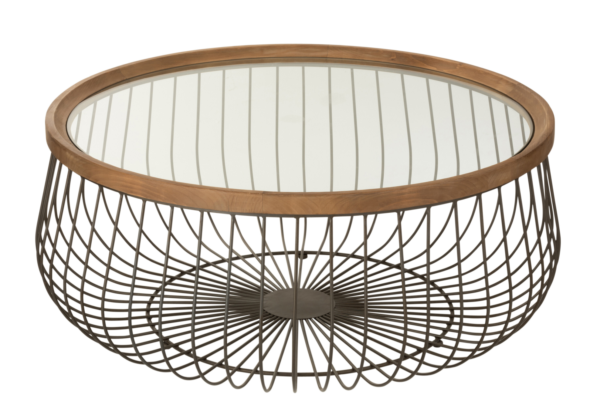 Salontafel Rond metaal/glas - set van 2