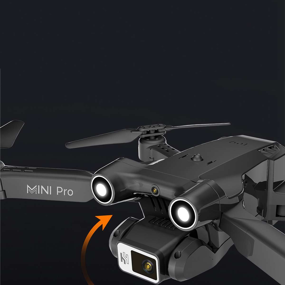 Drone quadricóptero Klack E63 Mini Pro com câmera dupla 4K para fotos e vídeos.