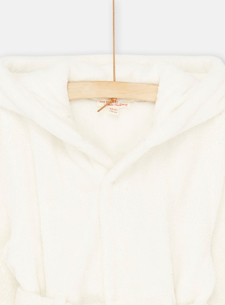 Robe de chambre à capuche écrue