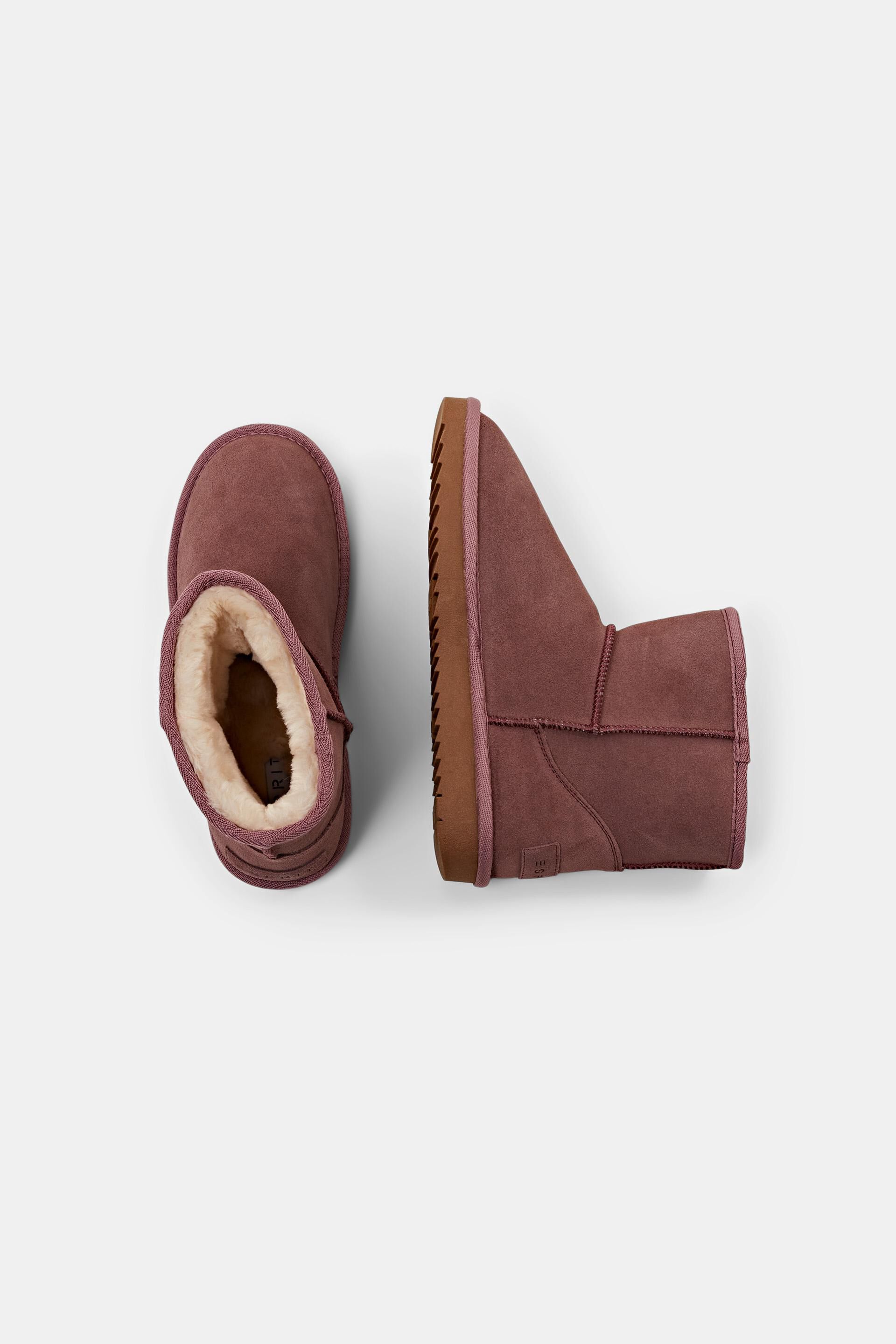 Bottines en daim doublées de fourrure synthétique