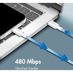 Câble USB 2.0, USB-C - USB-C, 0,5 m