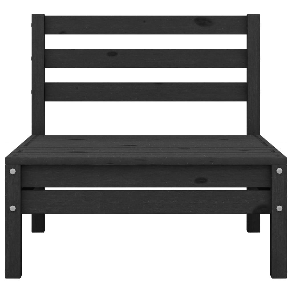 Salon de jardin meuble d'extérieur ensemble de mobilier 4 pièces noir bois de pin massif