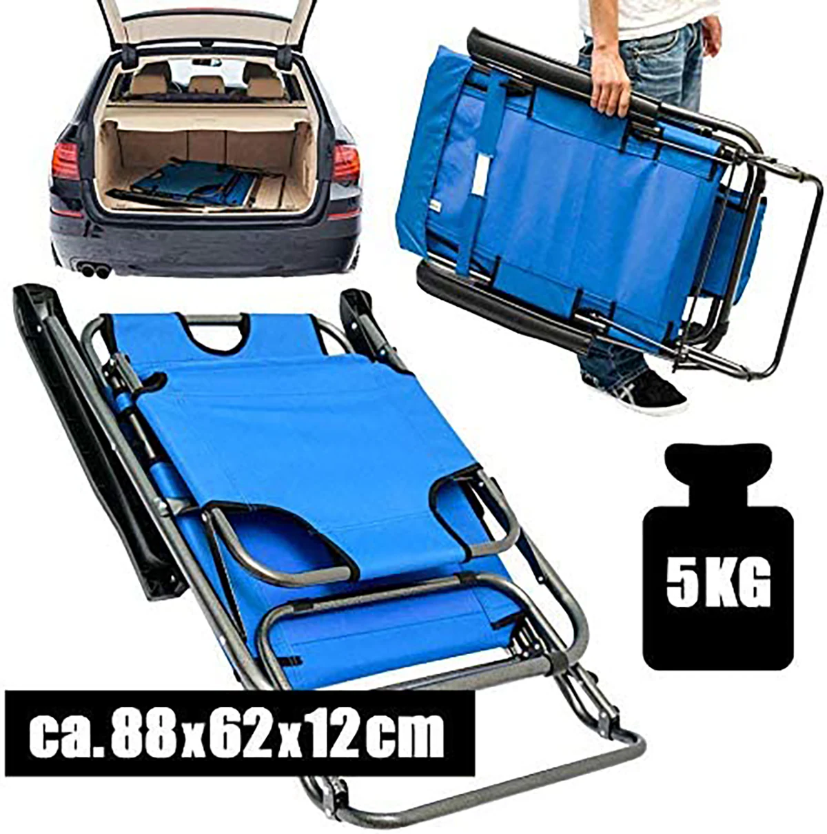 Liegestuhl Gartenliege 153cm Sonnenliege Strandliege Campingliege Liege + Kissen
