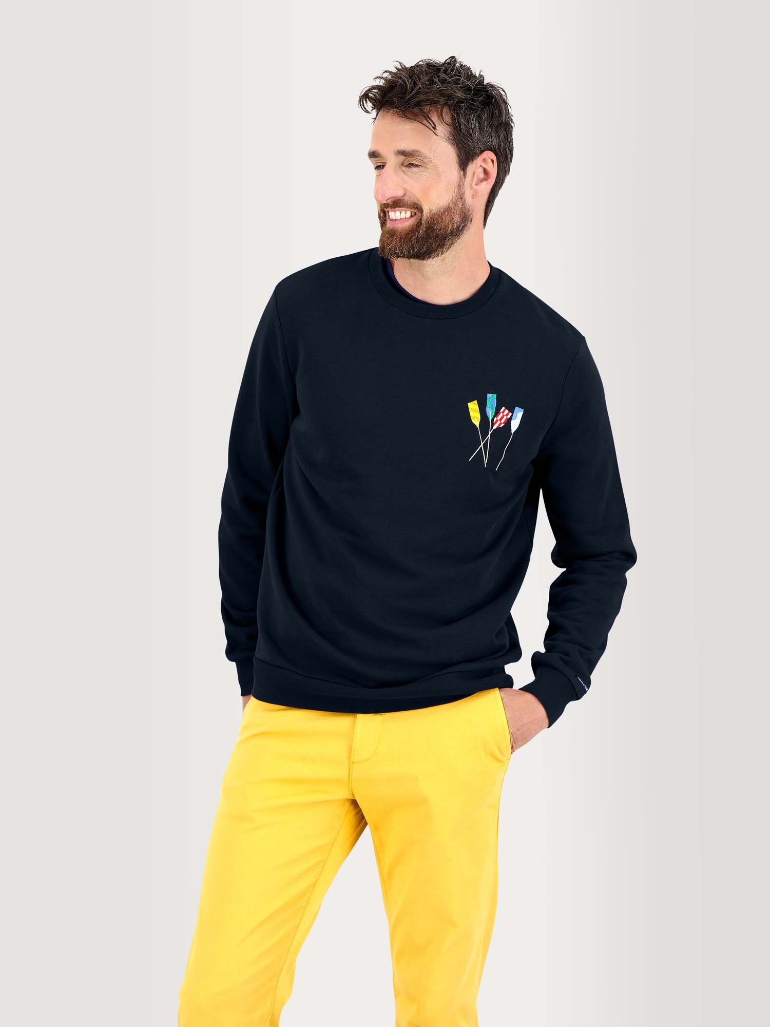 Sweat Homme Molleton Col Rond Marine