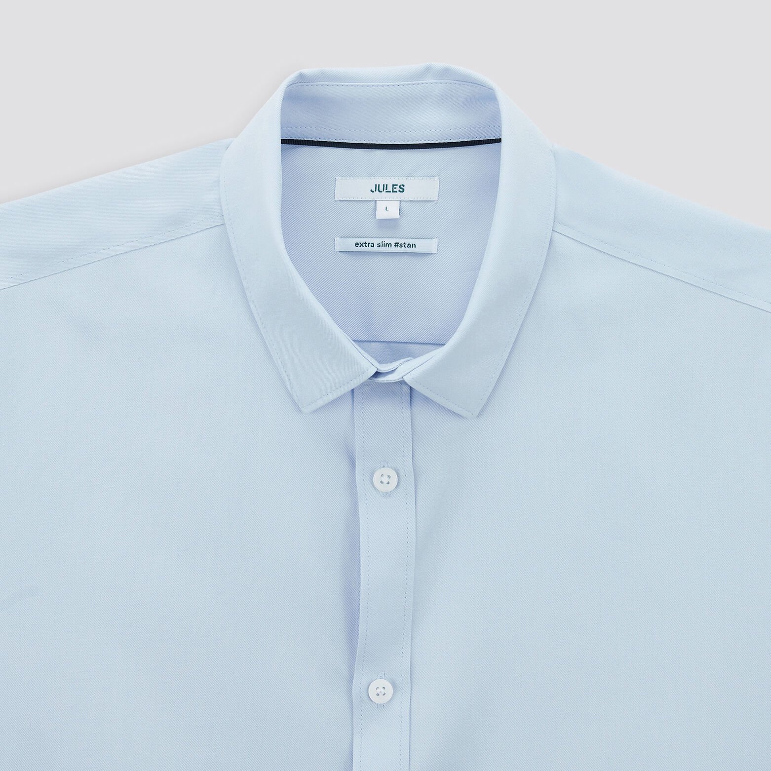 Chemise extra-slim repassage facile unie coton Bleu clair