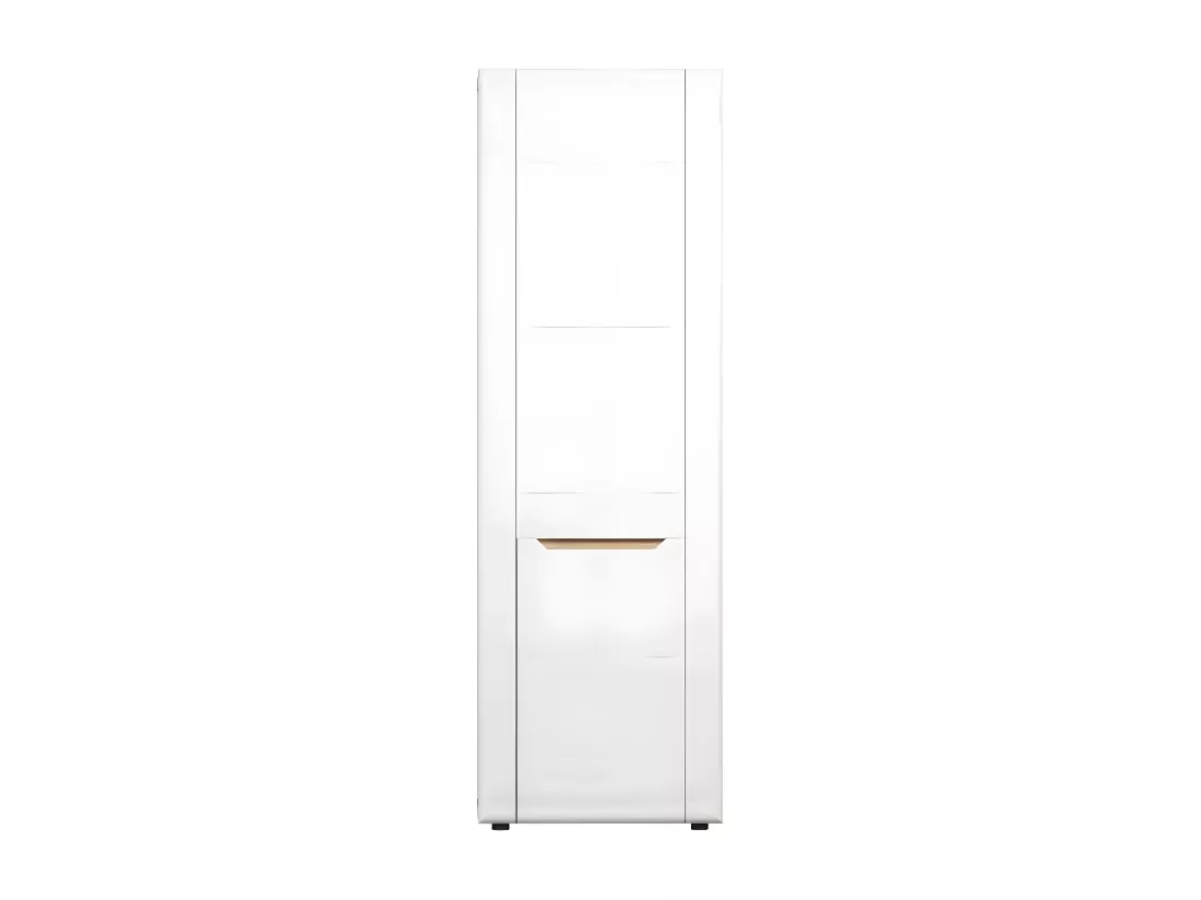 Marlon armoire de rangement brillant blanc, chêne décor.
