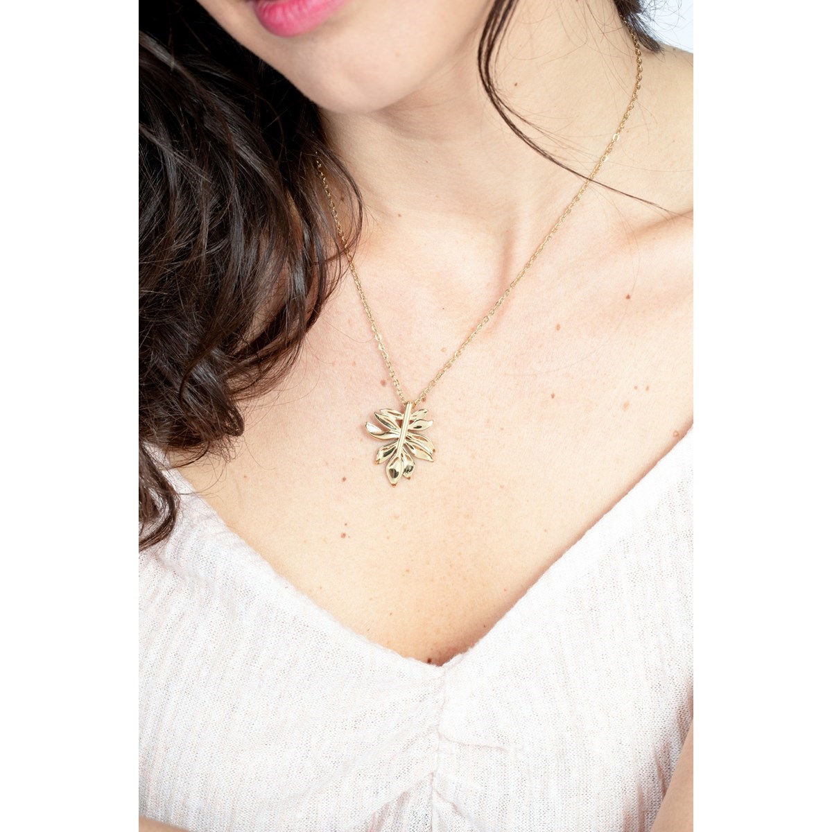 Collier mono-motif en Acier 316L - jaune brillant