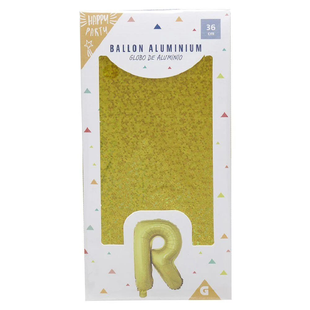 Ballon forme lettre R, aluminium