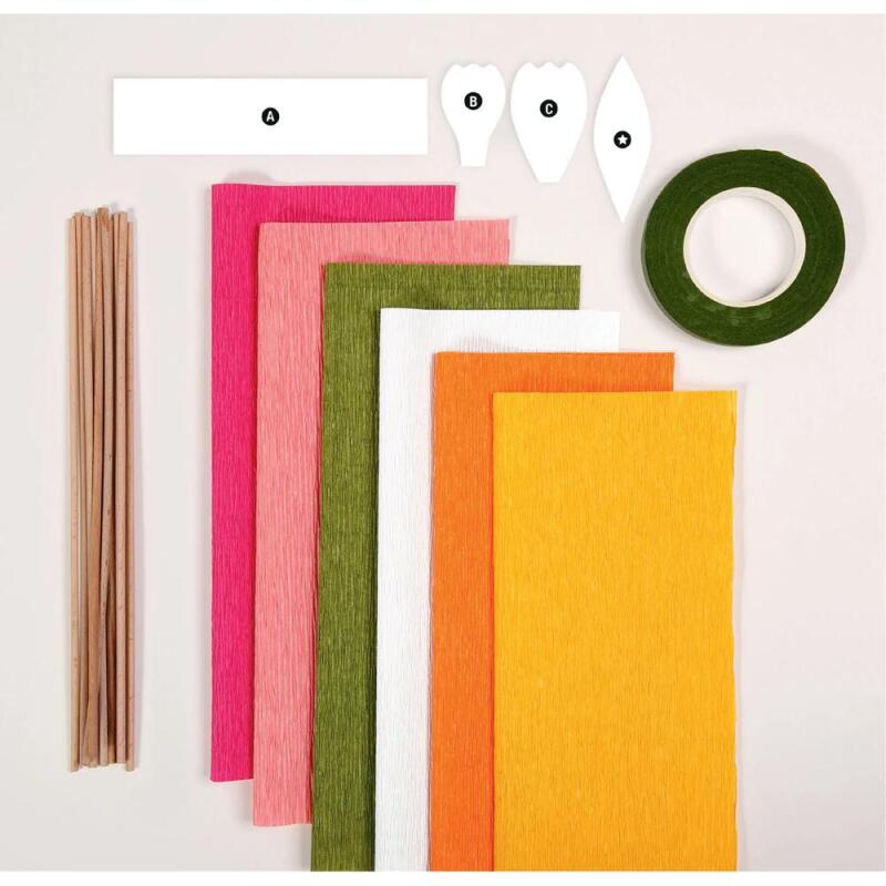 KIT CRÉPON, Bouquet de fleurs 20,5x1,5x30cm - Assortiment