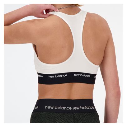 Brassière New Balance Sleek Medium Support Sports Blanc