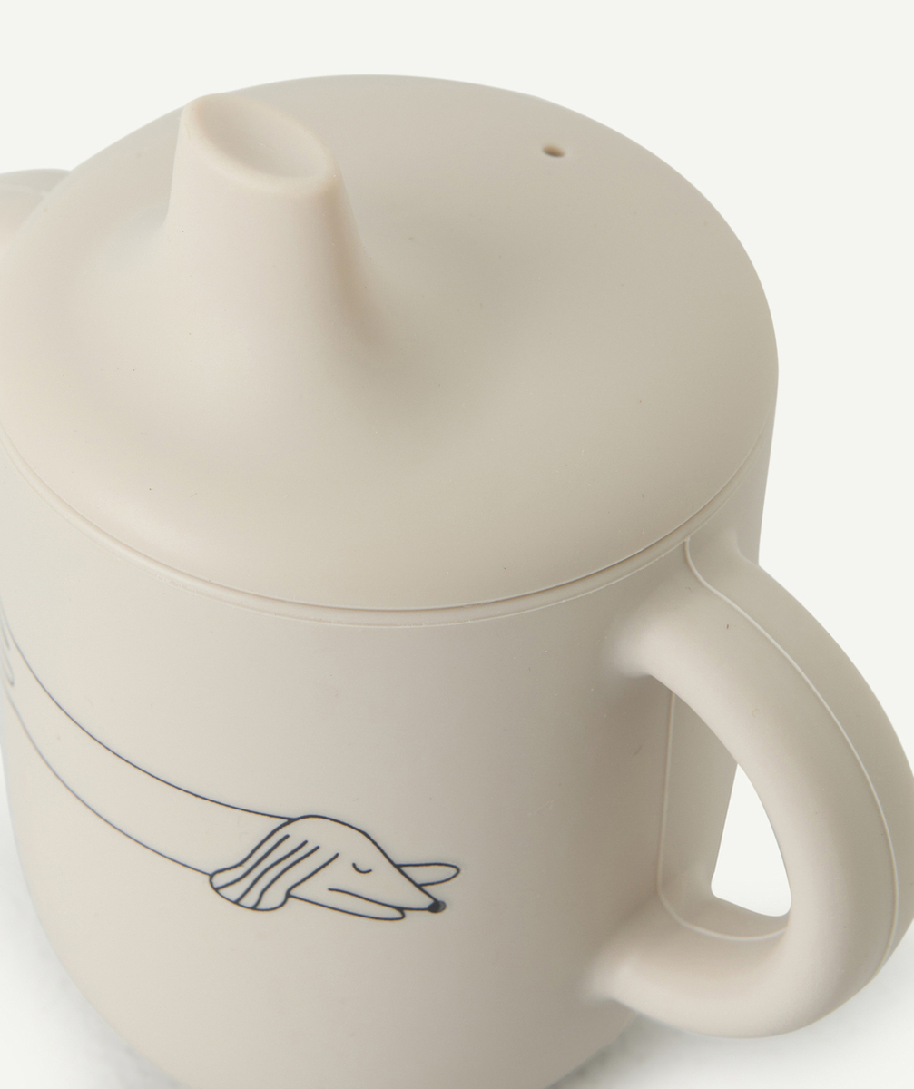 LIEWOODGOBELET À BEC EN SILICONE ÉCRU MOTIF CHIEN